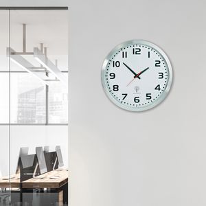 Produktbild für Wanduhr TFA 60.3527.55, Aluminium, analog, Funkuhr