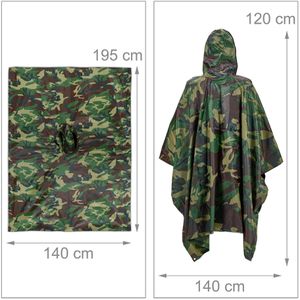 Produktbild für Regenponcho Relaxdays Länge 120 cm, wiederverwendbar