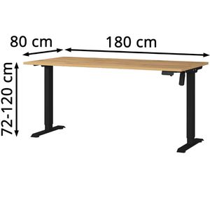 Produktbild für Schreibtisch Germania Profi 3.0, 8025-582, eiche / schwarz