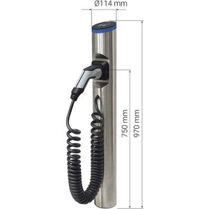Produktbild für Wallbox Hesotec electrify eSat r20 Base, Edelstahl