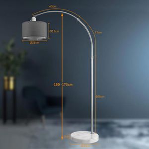 Produktbild für Stehlampe Monzana 108093, grau, 150-170 cm