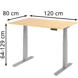 Produktbild für Schreibtisch Hammerbacher XDKB 12, ahorn / silber