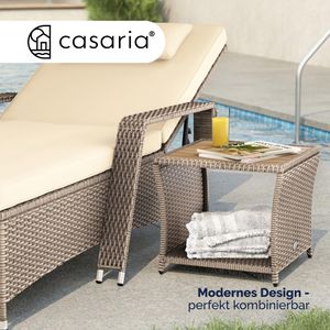Produktbild für Beistelltisch CASARIA 109948, braun / creme, aus Holz / Metall