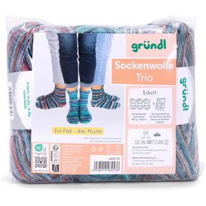 Produktbild für Häkelgarn Gründl 6229-01, Sockenwolle Trio print, blau mix
