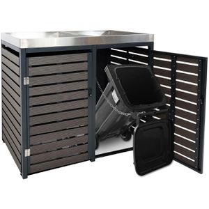 Produktbild für Mülltonnenbox Mendler HWC-K14, WPC/Metall