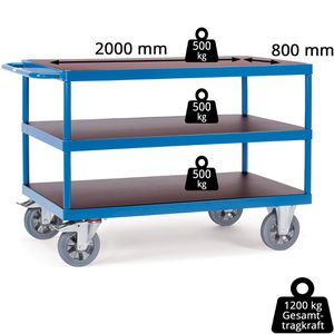 Produktbild für Tischwagen Fetra 12426, aus Metall &amp; Holz