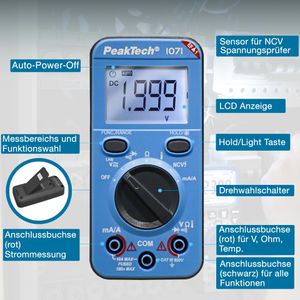 Produktbild für Multimeter PeakTech P 1071, digital, RMS