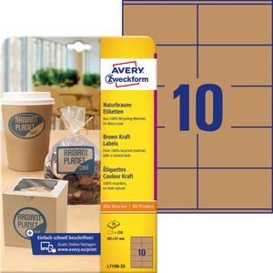 Universaletiketten Zweckform L7108-25, naturbraun