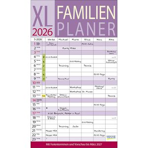 Produktbild für Familienplaner Korsch 239726, XL, Jahr 2026
