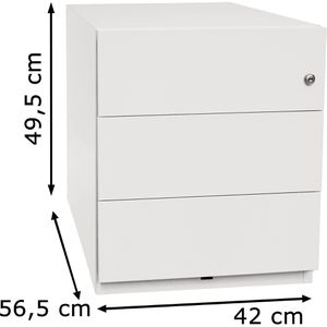 Produktbild für Rollcontainer Bisley Note, aus Metall, weiß