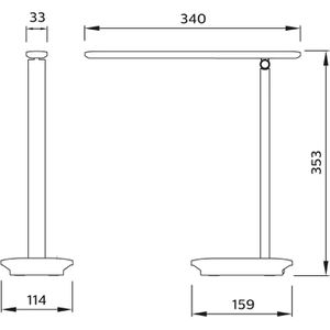 Produktbild für Schreibtischlampe Philips Ivory, weiß, LED, dimmbar