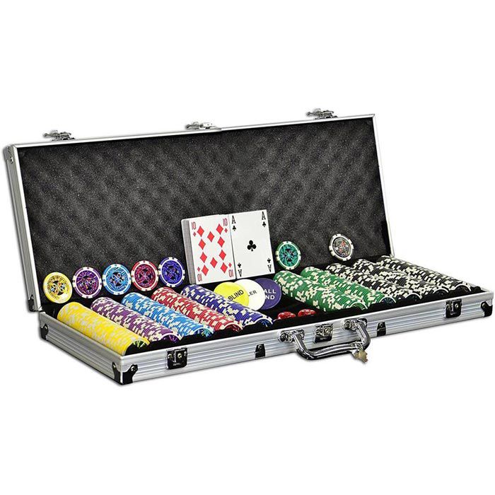 Nexos Pokerkoffer FP32509, 500 Chips, Aluminium-Koffer, 2 Decks