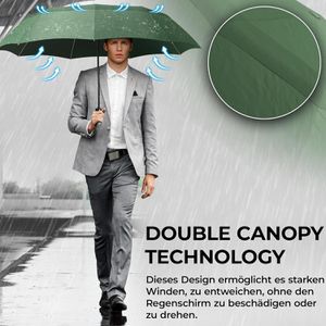 Produktbild für Regenschirm Wilford&amp;Sons Doppeldach, grün, sturmfest