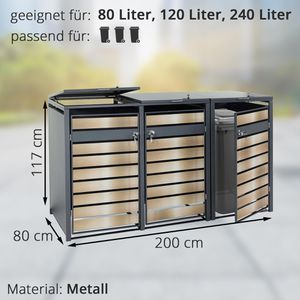 Produktbild für Mülltonnenbox Mendler HWC-J81, Metall