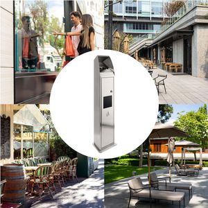 Produktbild für Aschenbecher Böttcher-AG silber, für Outdoor, mit Dach