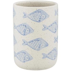 Produktbild für Zahnputzbecher Wenko Aquamarin, weiß, aus Keramik