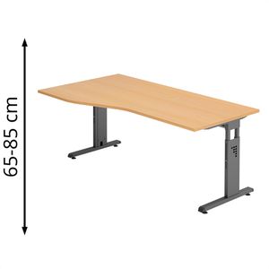 Produktbild für Schreibtisch Hammerbacher O-Serie, buche / graphit