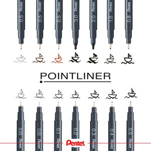 Produktbild für Kalligraphie-Stift Pentel Pointliner Calligraphy, schwarz