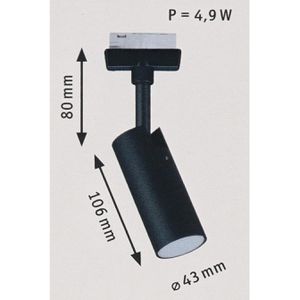 Produktbild für Deckenstrahler Paulmann URail Tubo schwarz mit LED
