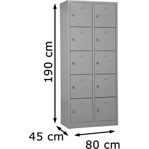 Produktbild für Schließfachschrank G-Office SHC.10, lichtgrau