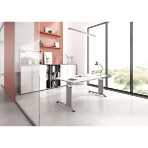 Produktbild für Schreibtisch Hammerbacher Z-Serie, grau / silber