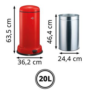 Produktbild für Mülleimer Wesco Baseboy, rot
