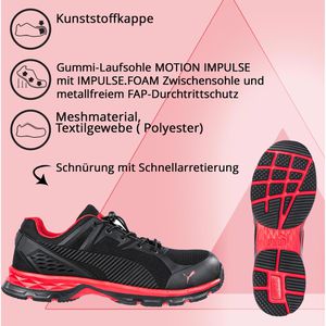 Puma-Safety Sicherheitsschuhe 2.0 Fuse Synthetik, S1P Motion – ESD, S1P, Böttcher Herren, AG schwarz Halbschuhe, 46
