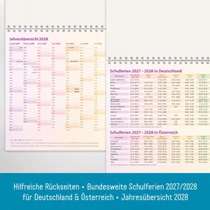 Produktbild für 3-Monatskalender Häfft 11391-0, Rainbow, mit Ferienübersicht