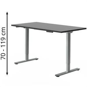 Produktbild für Schreibtisch FlexiSpot E1S Pro, schwarz / grau