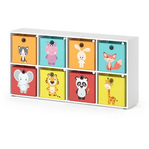 Produktbild für Bücherregal Vicco Scutum, weiß, mit 8 Faltboxen