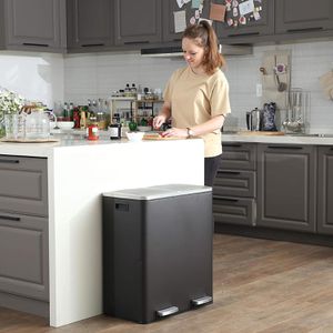 Produktbild für Mülleimer Songmics LTB60BK, schwarz