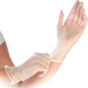 Produktbild für Einmalhandschuhe Franz-Mensch Ideal Fit, transparent, 100 Stk