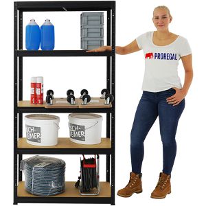 Produktbild für Schwerlastregal PROREGAL Slim Elephant S, 5 Holzböden