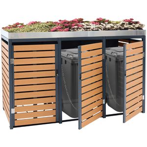 Mülltonnenbox Mendler HWC-K14, WPC/Metall