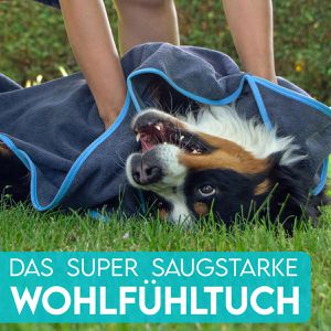 Produktbild für Handtuch HUND-IST-KÖNIG HHT-V2, grau-blau, 75 x 130 cm