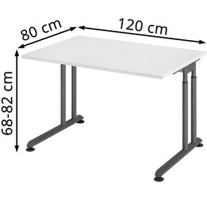 Produktbild für Schreibtisch Hammerbacher Z-Serie, weiß / graphit