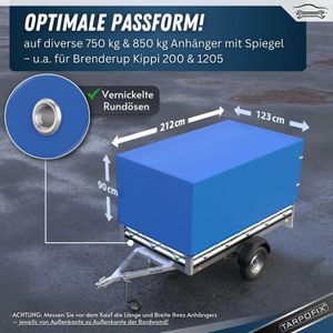 Produktbild für Anhänger-Plane Tarpofix HP6, wasserdichte Hochplane