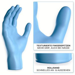 Produktbild für Einmalhandschuhe Arnomed Blue Xtra Strong, blau, 100 Stück