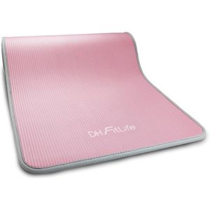 Produktbild für Yogamatte DH-FitLife mit Tragegurt, pink/grau, 1 cm stark