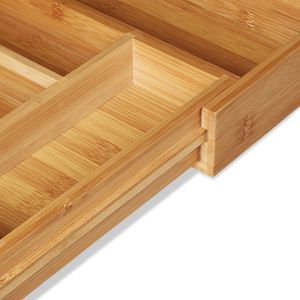 Produktbild für Besteckkasten Relaxdays 10014262, braun, aus Bambus