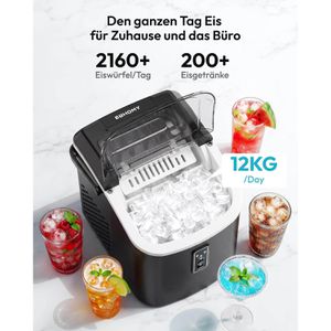 Produktbild für Eiswürfelmaschine EUHOMY Kunststoff, IM016-BBL, schwarz