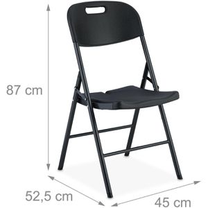 Produktbild für Klappstuhl Relaxdays 1004960346, schwarz