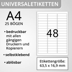 Produktbild für Universaletiketten Herma 10005, weiß