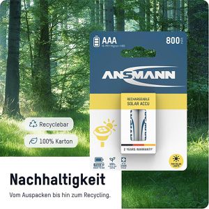 Produktbild für Akku Ansmann Solar maxE, 1,2 V, 550 mAh