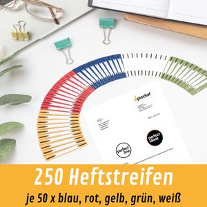 Produktbild für Heftstreifen perfect-line 34 x 150mm, farbig sortiert