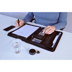 Produktbild für Schreibmappe DESQ 3685 Business Classy, schwarz, Kunstleder