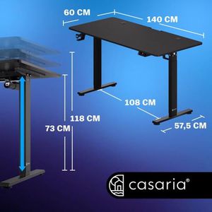 Produktbild für Schreibtisch CASARIA 109359, schwarz / schwarz