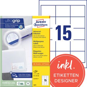 Produktbild für Universaletiketten Zweckform 3672, weiß