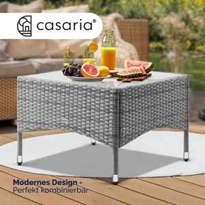 Produktbild für Beistelltisch CASARIA 109730, grau, aus Glas / Kunststoff