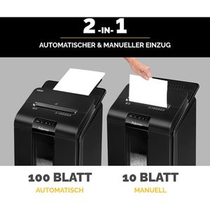 Produktbild für Aktenvernichter Fellowes 4629201 AutoMax 100M, mit Rollen